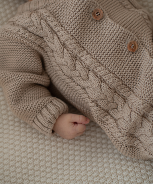 Cable Knit Baby Romper