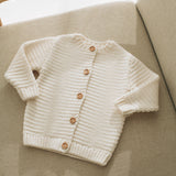 Waffle Merino Baby Cardigan