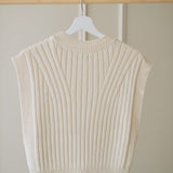 Premium Women's Organic Cotton Crewneck Knit Vest | GOTS Certified Yarn