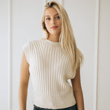 Premium Women's Organic Cotton Crewneck Knit Vest | GOTS Certified Yarn