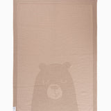 Jakopina Merino Wool Bear Baby Blanket – 100% extra-fine Merino wool knitted throw in natural shades.