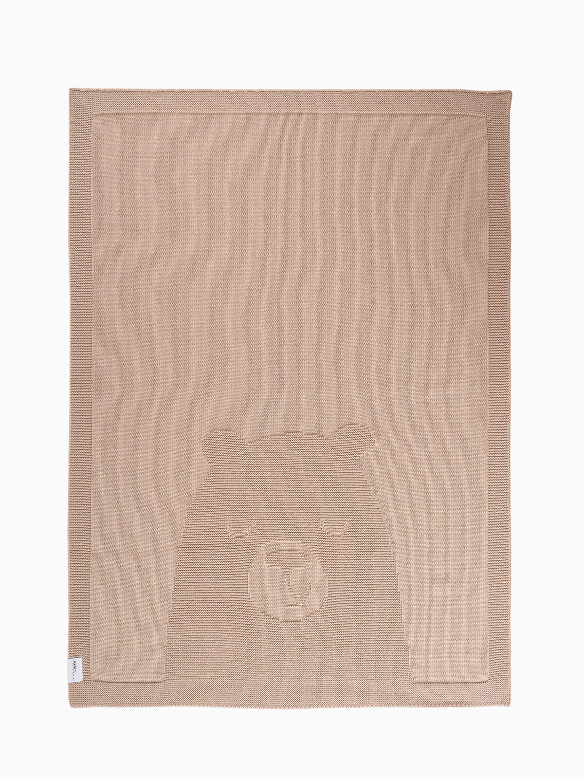 Jakopina Merino Wool Bear Baby Blanket – 100% extra-fine Merino wool knitted throw in natural shades.