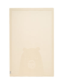 Jakopina Merino Wool Bear Baby Blanket – 100% extra-fine Merino wool knitted throw in natural shades.
